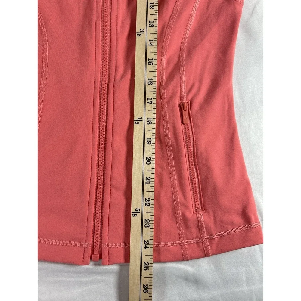 Lululemon Women's Define Jacket Size 6 Coral Full Zip Track Athletic Yoga W4AWKS